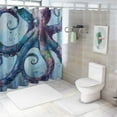 thumbnail image 7 of Shiartex  Octopus Shower Curtain Abstract Kraken Love Shower Curtains for Bathroom Funny Blue Sea Animal Bathroom Decor with Hooks 60x72, 7 of 7