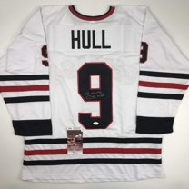 Autographed/Signed Bobby Hull Chicago White Hockey Jersey JSA COA