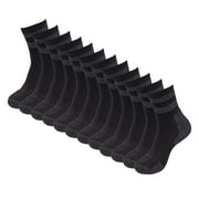 Kodiak Men's Heavy Duty Construction Steel Toe Work Boot Durable Socks with High Impact Protection 6-Pack: 6 Black, Men's Size 9-13
