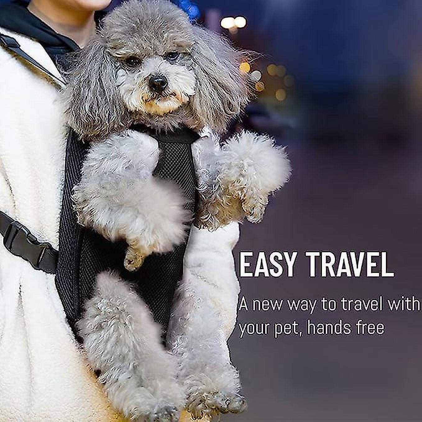 Belly Backpack for Medium Small Dogs FainFun Dog Front Carrier Bag Pet Dog Cat Travel Accessories Bag Portable Dog Walking Backpack Black S