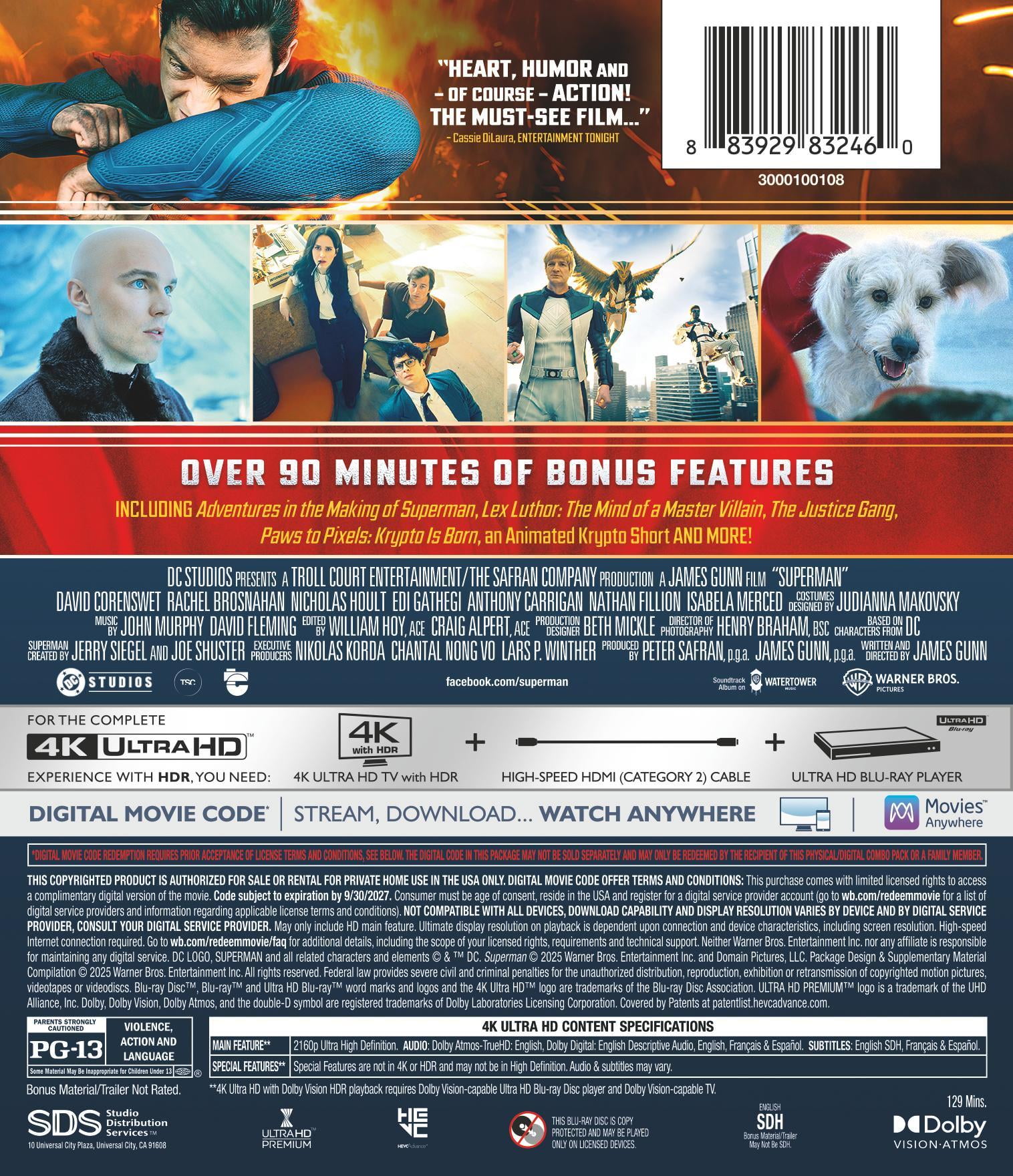 Superman 2025 (4K Ultra HD + Digital Copy) Action