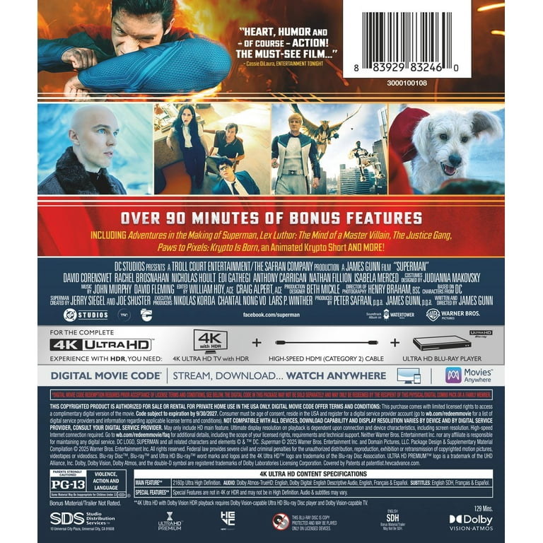 Superman 2025 (4K Ultra HD + Digital Copy) Action