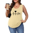 thumbnail image 6 of Tiqkatyck Tank Tops for Women Trendy Women's 2025 Chic Round Neck Short Sleeve Shirts 2D Printed Casual Loose Fit Vest Sleeveless Tunic Tops Summer Tops for Women Yellow L, 6 of 7