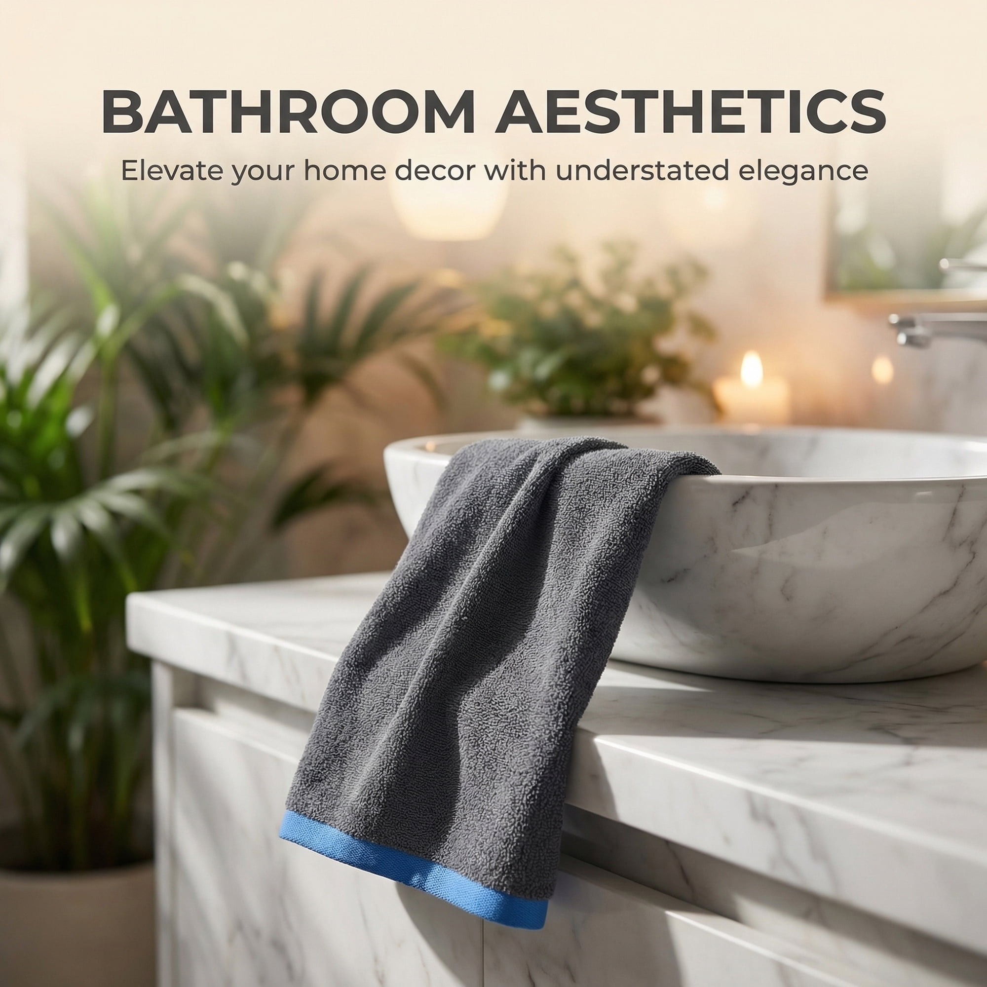 Unique Bargains Cotton Solid Absorbent Durable Soft Hand Towels Grey 29" x 13"