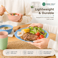 thumbnail image 3 of Homienly Reusable Wheat Straw Tableware Set for 4, Bowls and Plates Set with Cups, 16 Pieces, Lightweight Unbreakable BPA Free, Microwave and Dishwasher Safe, Space Saving for Dorm,Multi light, 3 of 8