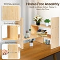 thumbnail image 6 of Natural Wooden Desktop Shelf Wood Caddy Desk Organizer Set (Beige), 6 of 8