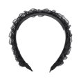 thumbnail image 4 of Unique Bargains 1 Pc Ruffles Rhinestone Headbands for Women Black, 4 of 6