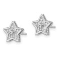 thumbnail image 3 of FJC Finejewelers 925 Sterling Silver Button Polished Rhodium Plated CZ Star Post Earrings 9 x 9 mm, 3 of 6
