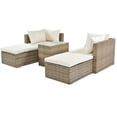 thumbnail image 3 of Outdoor Patio Sofa Set, Terrace Furniture Sectional Sofa with Ottomans And Cushions, Patio Wicker Rattan Conversation Sets, Brown, 3 of 15