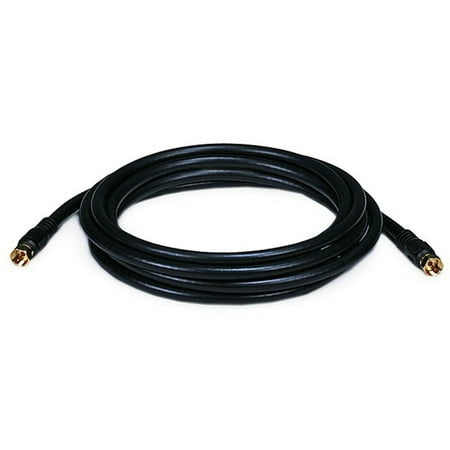 Monoprice F Connector 10FT RG6 (18AWG) 75Ohm, Quad Shield, CL2 Coaxial Cable with F Type Connector ... By Monoprice ()