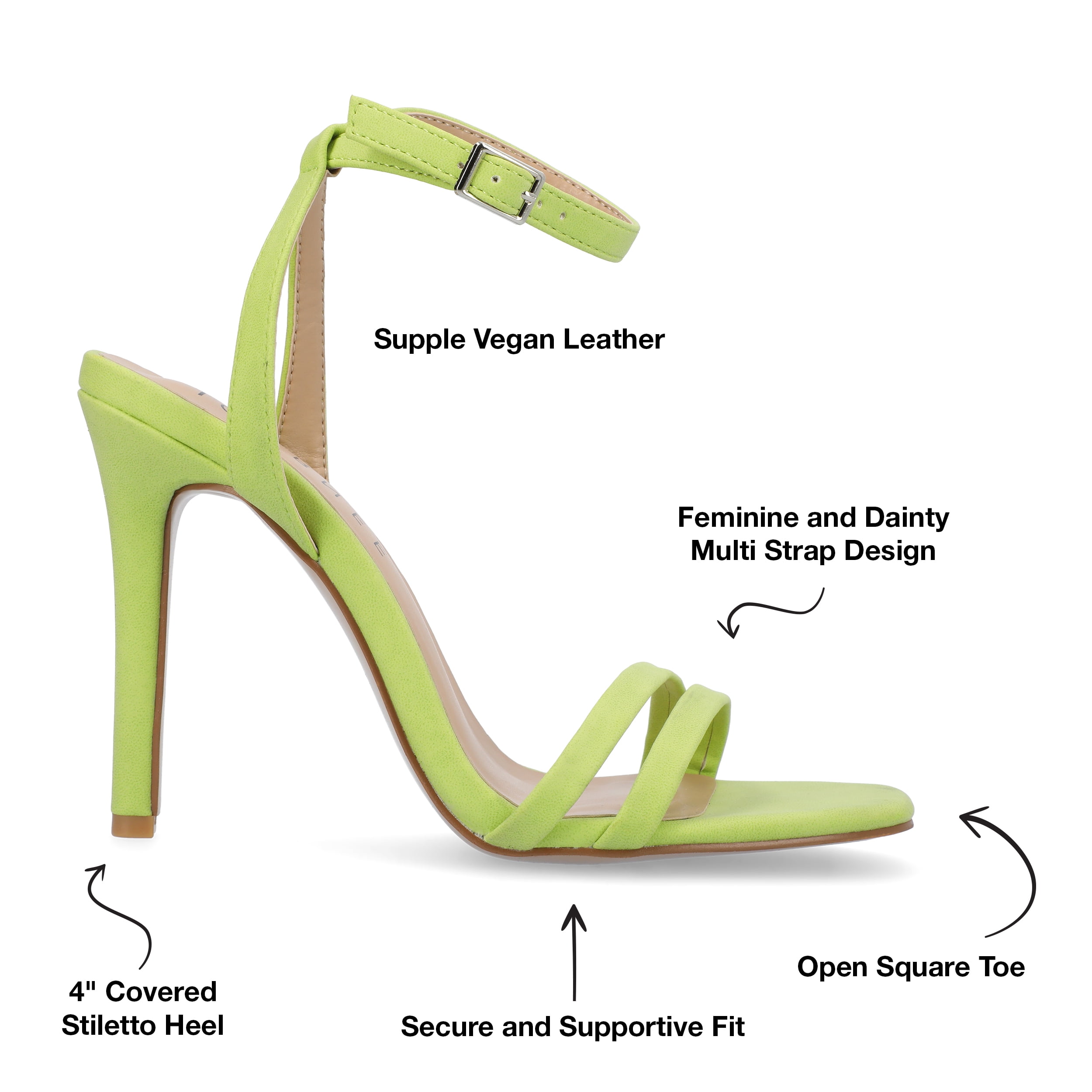 Journee Collection Womens Yevva Ankle Strap Stiletto Open Toe Pumps