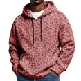 thumbnail image 2 of Garbnen Mens Fleece Hoodies Fall Winter Warm Leopard Print Long Sleeve Mens Pullover Sweatshirt Streetwear Mens Hooded Sweatshirt with Pocket, 2 of 5