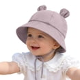 thumbnail image 2 of Splozh Baby Hat Cute Wide Brim Sun Protection Adjustable Summer Bucket Hat Baby Sun Hat Baby Hat,Purple,3-12 Months, 2 of 7