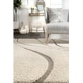 thumbnail image 7 of nuLOOM Carolyn Modern Shag Area Rug, 7' 10" Round, Cream, 7 of 7