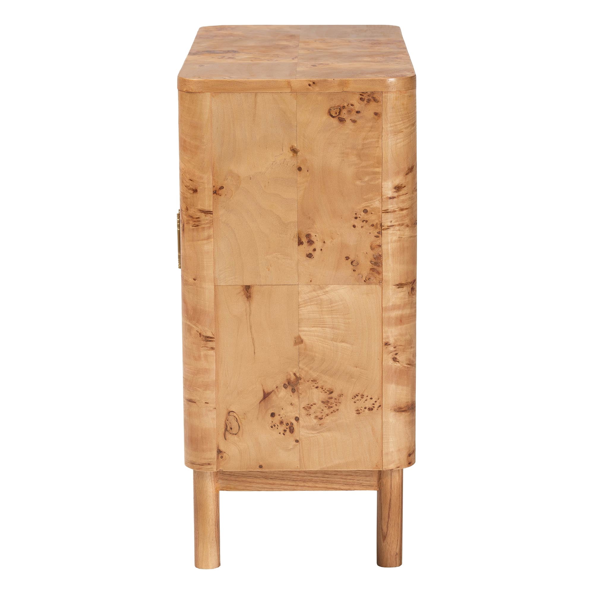 bali & pari Latika Modern Storage Cabinet, 2-Shelf, Mappa Burl