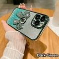 thumbnail image 3 of SaniMore for iPhone 15 Pro Max Case Bowknot Glitter Rhinestone Bling Plating Luxury Women Girl, Shine Diamond Case for iPhone 15 Pro Max 6.7" 2023 Protective Cover, Clear Gradient Darkgreen, 3 of 11