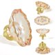 thumbnail image 1 of Tiradores brillantes, paquete de 4 pomos y tiradores de cristal para gabinete, pomos ovalados de cristal color champán para cajón de cómoda con base de latón satinado/oro cepillado, 1 of 7