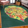 thumbnail image 3 of Zoo Decorative Rug, Colorful Animals Geometric Diamond Face Lions Mane Savannah Wildlife Theme Image, Quality Carpet for Bedroom Dorm and Living Room, 6 Sizes, Dark Green, by Ambesonne, 3 of 4
