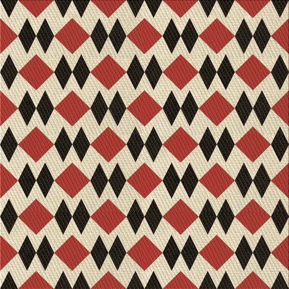 Ahgly Company Indoor Square Patterned Saffron Red Area Rugs, 7' Square