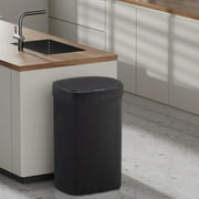 BestOffice 13 Gallon Plastic Touchless Kitchen Trash Can with Motion Sensor for Indoor Use(Black)