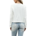 thumbnail image 3 of INSPIRE CHIC Button Knit Cardigan for Women's Long Sleeve Crew Neck Front Pockets Casual Sweater Cardigans XS White, 3 of 6