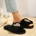 thumbnail image 4 of uublik Women's House Fuzzy Slippers Memory Foam Open-Toe Slippers Soft Fleece Indoor Shoes Indoor/Outdoor Slippers, Gold, 4 of 7