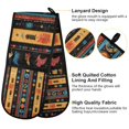 thumbnail image 2 of Yayeee Double Oven Mitt Kitchen Heat Resistant Baking 35" x7" Quilted Glove, Orange Geometric, 2 of 6