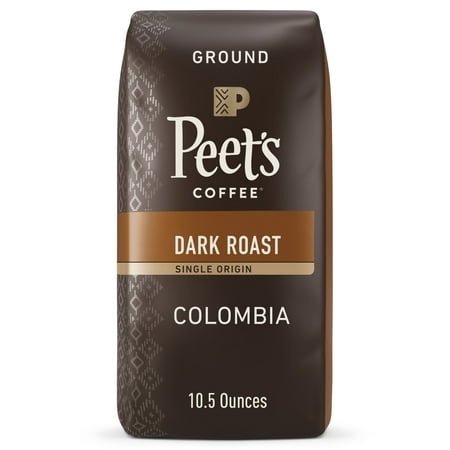 Peet's Coffee Single Origin Colombia Ground Coffee, Premium Dark Roast, 100% Arabica, 10.5 oz