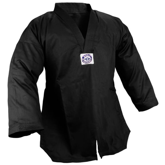 New Martial Arts V-Neck 7.5 oz Top Only Taekwondo Light Weight Uniform Black Gi Top