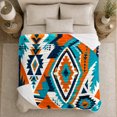 thumbnail image 5 of Exotic Bohemian Southwestern Tribal Diamond Print, Dramatic Artistic Scene, Warm Flannel Blanket for Home Library and Reading Nook, Art Lovers Housewarming Gift, Artistic Home Decor, 5 of 9