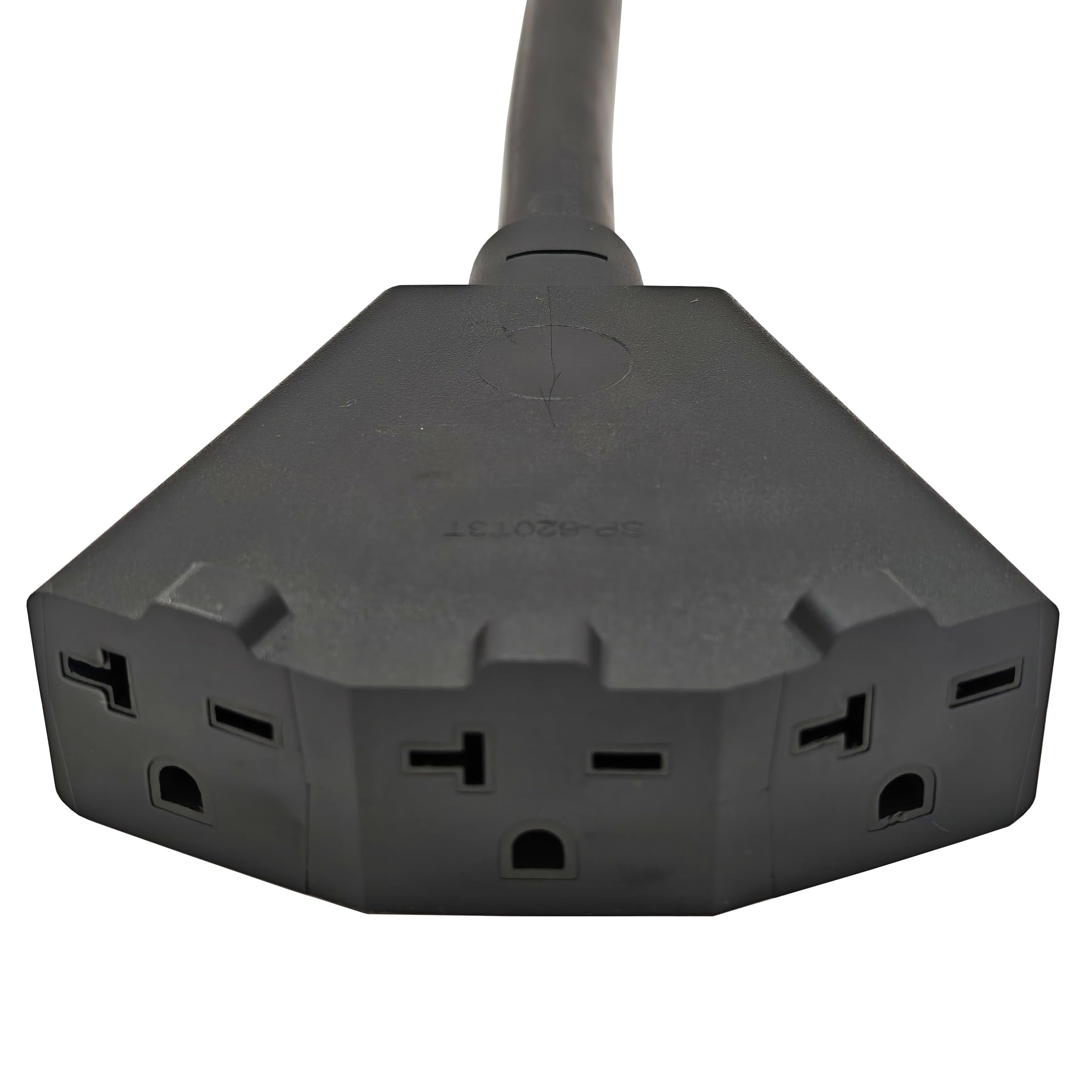 Parkworld 886191 RV 50 AMP Splitter Adapter NEMA 14-60P Male Plug to (2) 14-60R Female Connector (Black, 3FT)