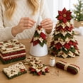 thumbnail image 4 of Pre‑Cut Fabric Patchwork Christmas Tree DIY Kit, Multiple Style Topper Quilt Craft Set, 3D Layered Self‑Standing Table Ornament, Holiday Gift for Quilting & Sewing Hobby Enthusiasts, 4 of 7