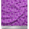 thumbnail image 1 of Soimoi Purple Velvet Fabric Moroccan Damask Print Sewing Fabric Yard 58 Inch Wide, 1 of 3