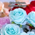 thumbnail image 5 of Inteprter 10 cabezas de rosas artificiales, flores falsas, ramo de boda, , decoración del hogar Decoración cielo azul claro, 5 of 5