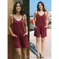 thumbnail image 4 of Ekouaer Womens Summer Casual Sleeveless Rompers Loose Spaghetti Strap Shorts Overalls Outfits 2025 Jumpsuits With Pockets, 4 of 6