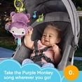 thumbnail image 2 of Cochecito Fisher-Price Sing & Go Purple Monkey para recién nacidos, 2 of 6