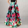 thumbnail image 2 of XIAONU Womens Floral Print Maxi Skirt High Waist A Line Flowy Casual Long Skirt With Pockets, 2 of 4