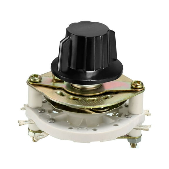 2P2T 2 Pole 2 Position 1-Deck Band Channel Rotary Switch Selector with Knob