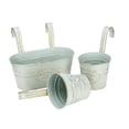 thumbnail image 3 of 3 piezas de macetas colgantes para colgar en la pared, cubos de flores, jardineras con barandilla para Gris azul, 3 of 9