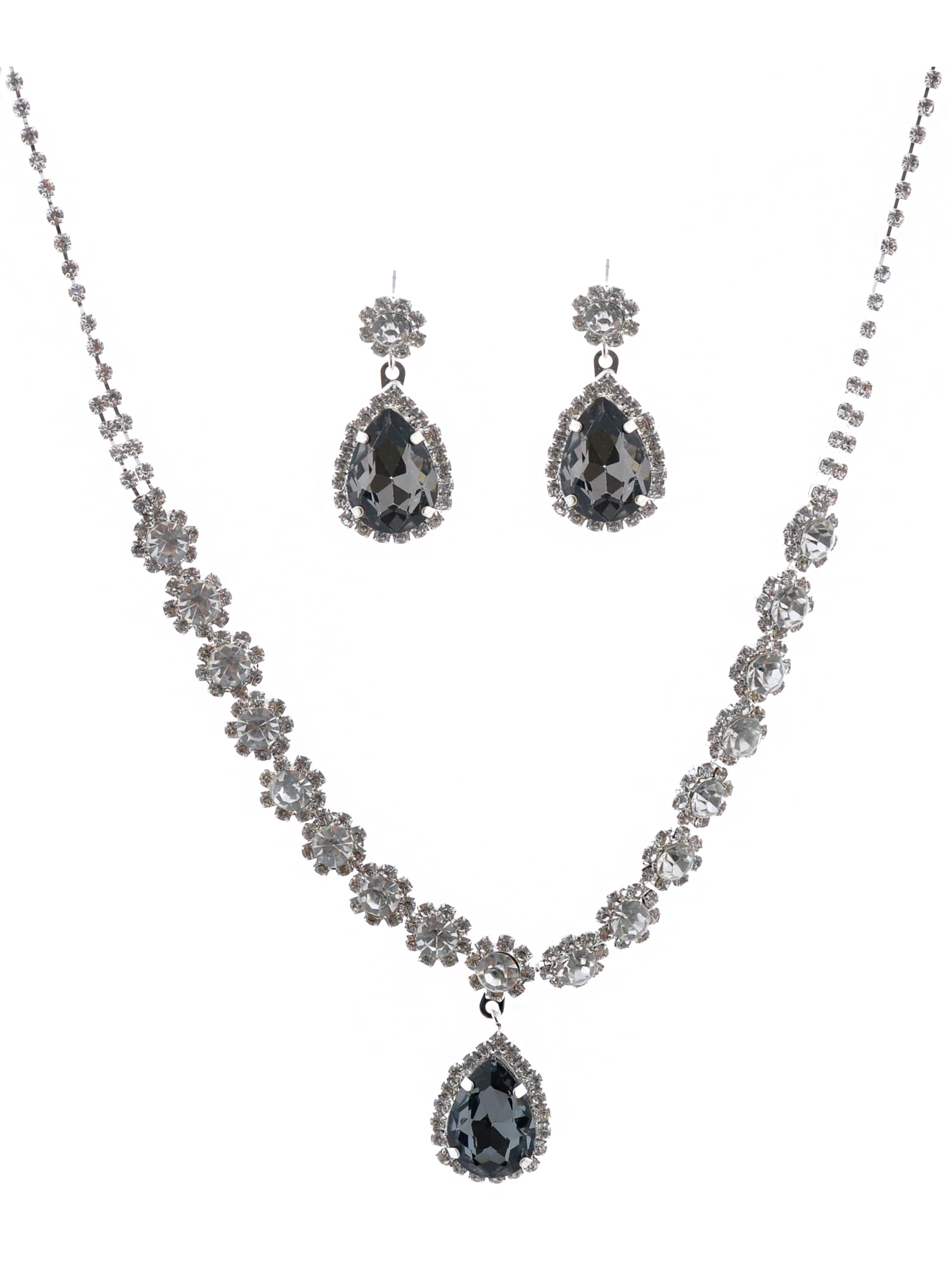 Fashion Jewelry Set Silver Plating Dangle Earrings Necklace Set