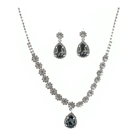 Fashion Jewelry Set Silver Plating Dangle Earrings Necklace Set