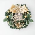 thumbnail image 2 of Corona de decoración navideña con simulación de lazo, corona de piña, adornos navideños para colgar en la puerta, 2 of 5