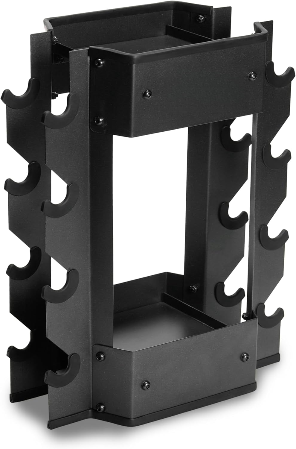 Dumbbell & Kettlebell Storage Rack, Heavy Duty Weight Organizer Stand, Space-Saving Home Gym Storage Solution for Strength Training Equipment