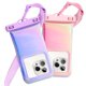 thumbnail image 1 of Funda impermeable para teléfono Foweroty de 7 pulgadas, rosa flotante y morado, 1 of 7