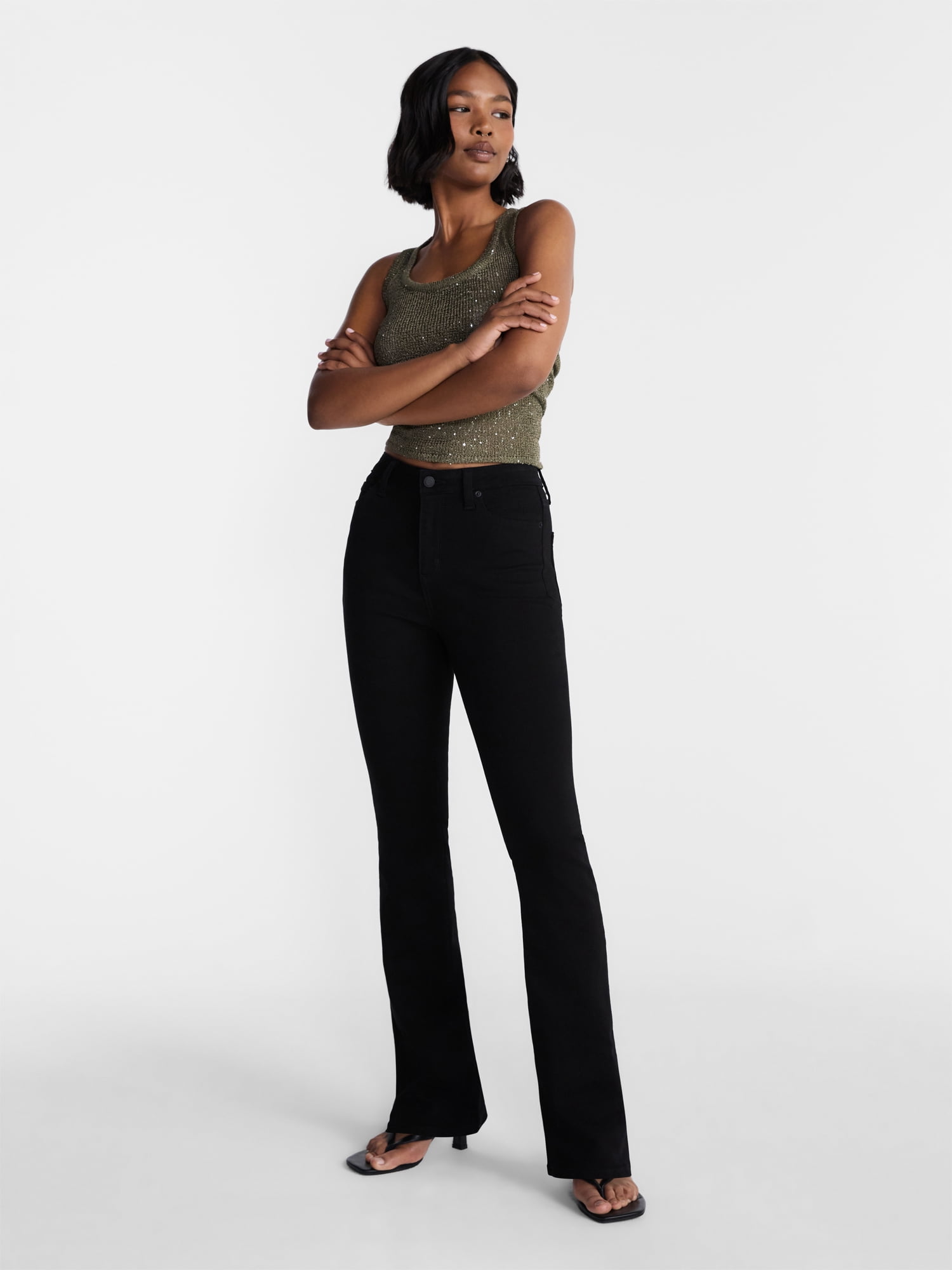 No Boundaries Women's Mid Rise Bootcut Jean, 32" Inseam, Sizes 00-20