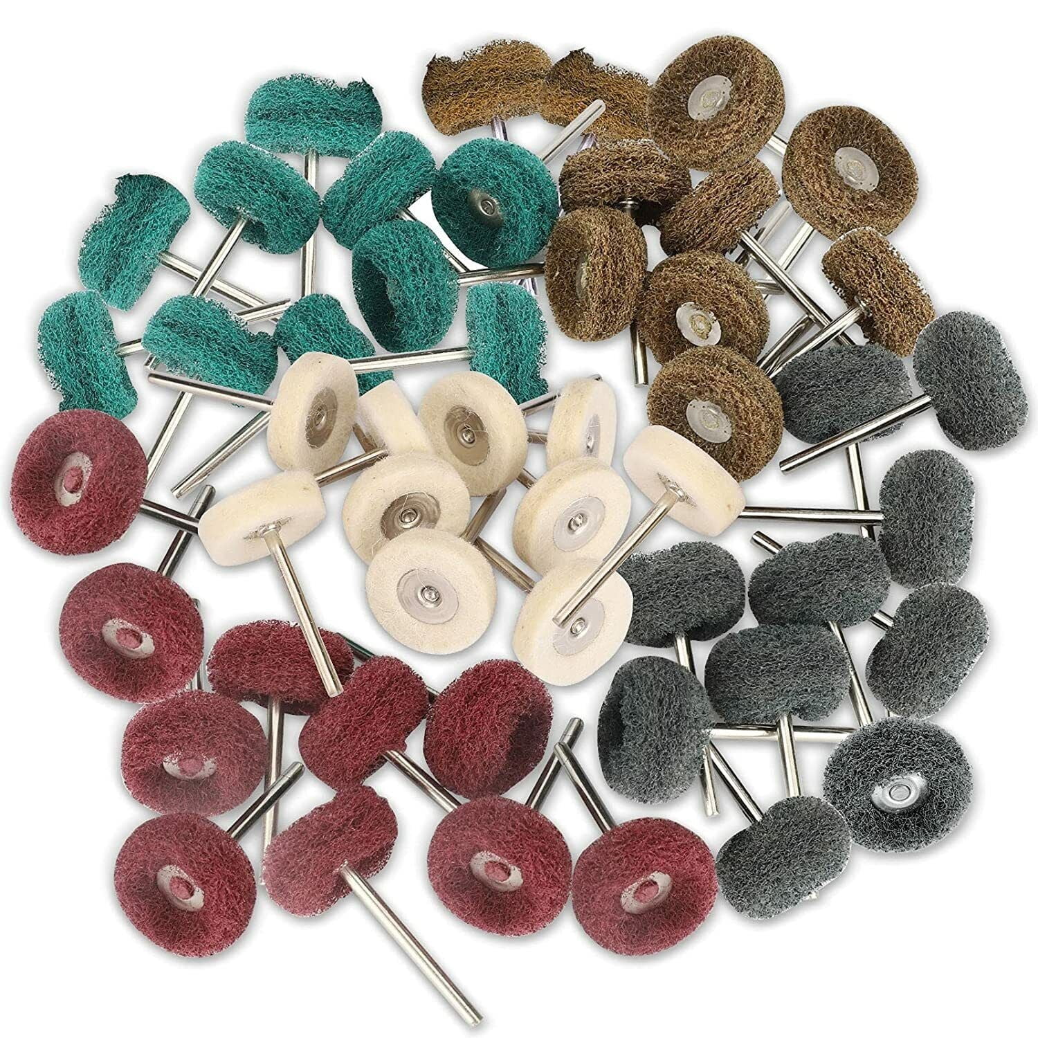 Utoolmart 4mm Wool Felt Mounted Points Cylinder Polishing Bits Burrs