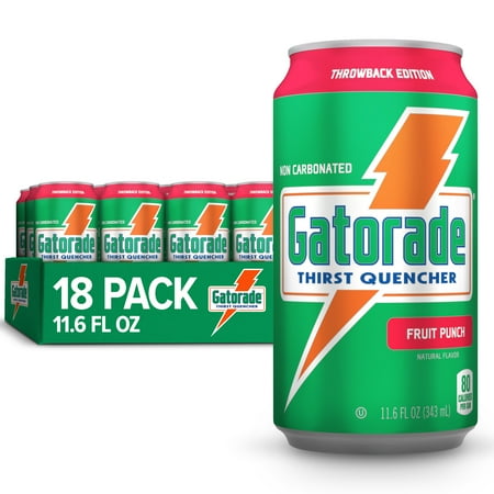 Gatorade Thirst Quencher Fruit Punch, 11.6 fl oz Cans, 18 Pack