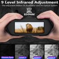 thumbnail image 6 of WARMTUYO Night Vision Goggles, 10X Digital Zoom, 9 Level Infrared Hunting Binoculars for Adults, 3.5" HD Display High Powerful Digital Binoculars, with 32GB TF Card  - Black, 6 of 8