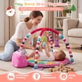 thumbnail image 6 of Babyeap Baby Play Gym Mat,Baby Play Activity Mat with 5 Detachable Toys and 30Ocean Ball,Newborn Infant Baby Essentials Gift,Pink, 6 of 7