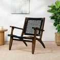 thumbnail image 2 of Boraam Harrison Hexagon Woven Black Rope Accent Chair - Cappuccino Finish, 2 of 6